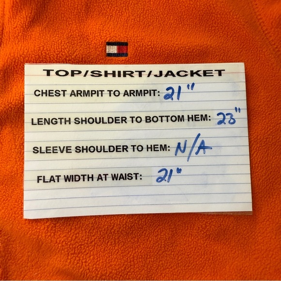 VTG Y2K Tommy Hilfiger Full Zip Fleece Vest Women Size XL Orange Clueless Vibes - Picture 10 of 11